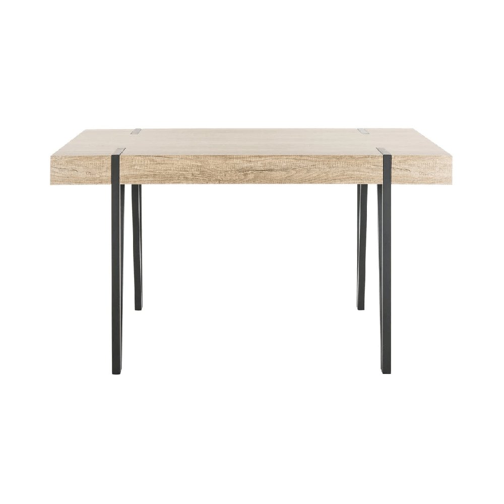 Rustic Mid-century Solid Wood Top Dining Table with Metal Base Modern Design Home Hotel Furniture Dining Room Table Set