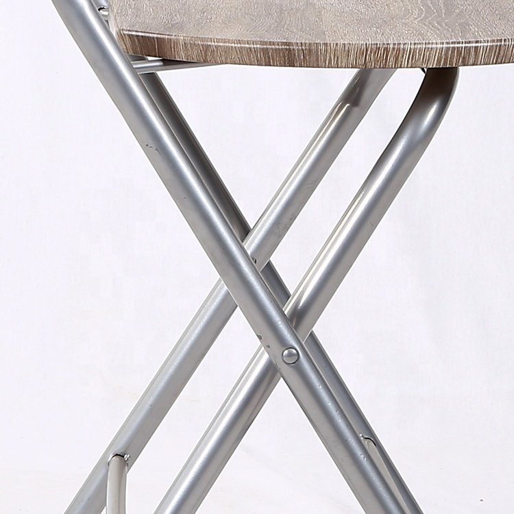 Free Sample Wood Strip Vintage High Wooden Bar Stool Muslim Metal Church Prayer Chair