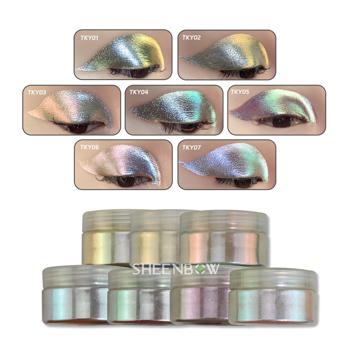 Sheenbow Unique Face Eyes Eyeshadow Makeup Color Highlighter Pigment Powder