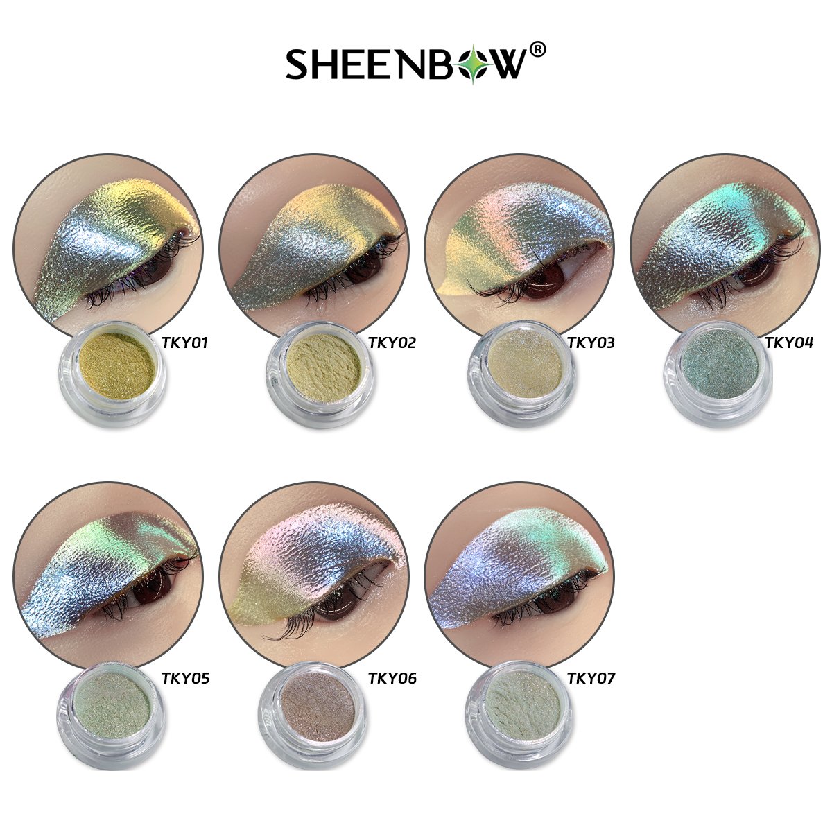 Sheenbow Unique Face Eyes Eyeshadow Makeup Color Highlighter Pigment Powder