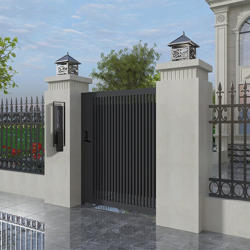 wrought iron fancy gate country courtyards home electric pair single open Chinese wrought iron gates garden gate