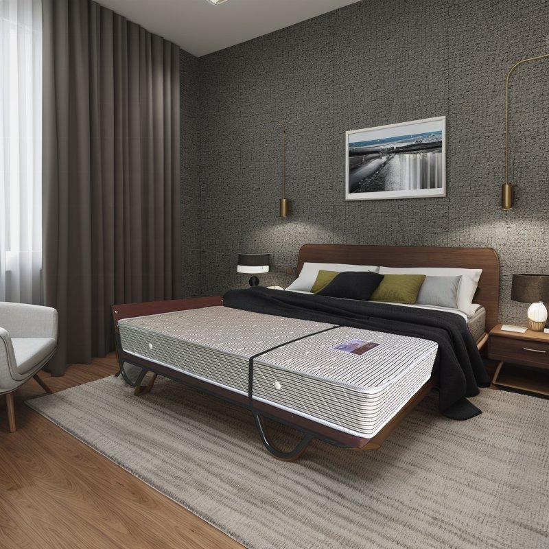 Rollaway Extra Guest Standing Bed Black Foldable Mobile with 20cm Spring Mattress Vertical Metal Design 1pc Direct Factory