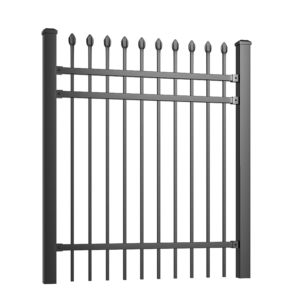 2024 New Design Wholesale Prices Wrought Iron Fence Panel Aluminum Metal Picket Ornamental Fence