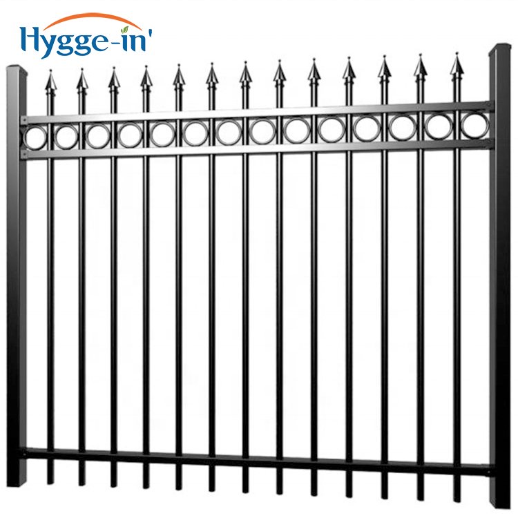 2024 New Design Wholesale Prices Wrought Iron Fence Panel Aluminum Metal Picket Ornamental Fence
