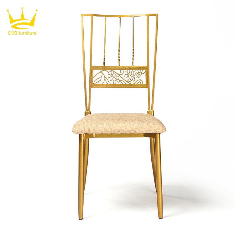New Design Wholesale Hotel Dinning Chair Modern Luxury Metal Gold Party Chairs and Tables for Events Wedding