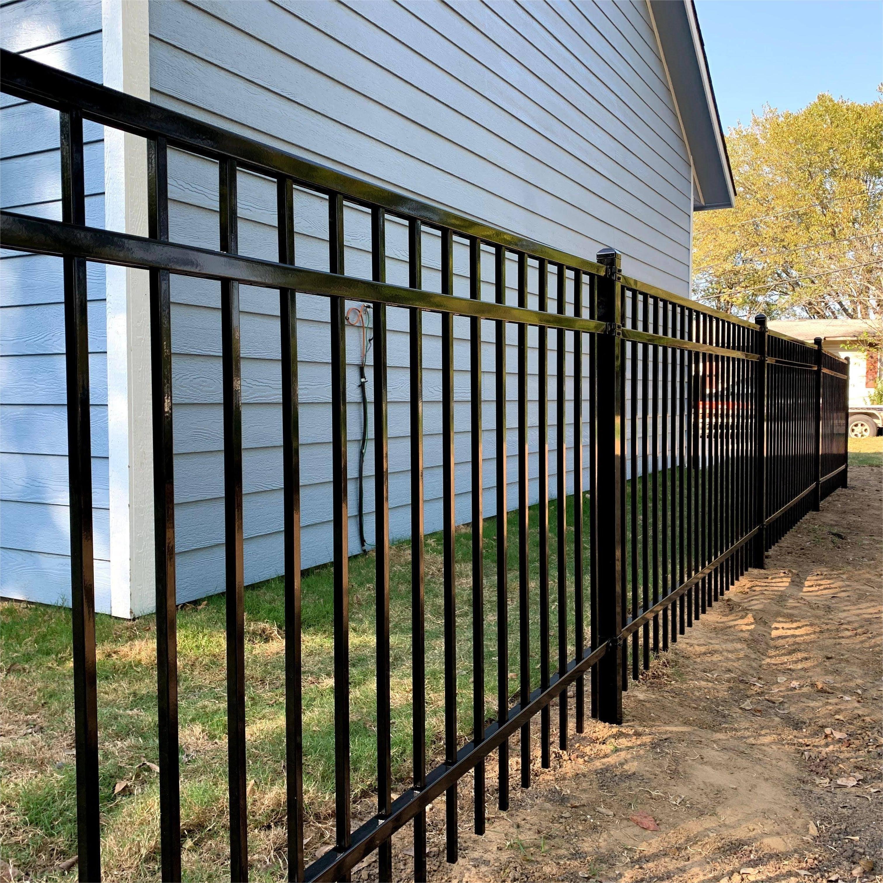 Hot Sale Black Powder Coated Steel or Aluminum Tubular Fencing 3 Rail Style for Gate Security Low Maintenance Waterproof Metal