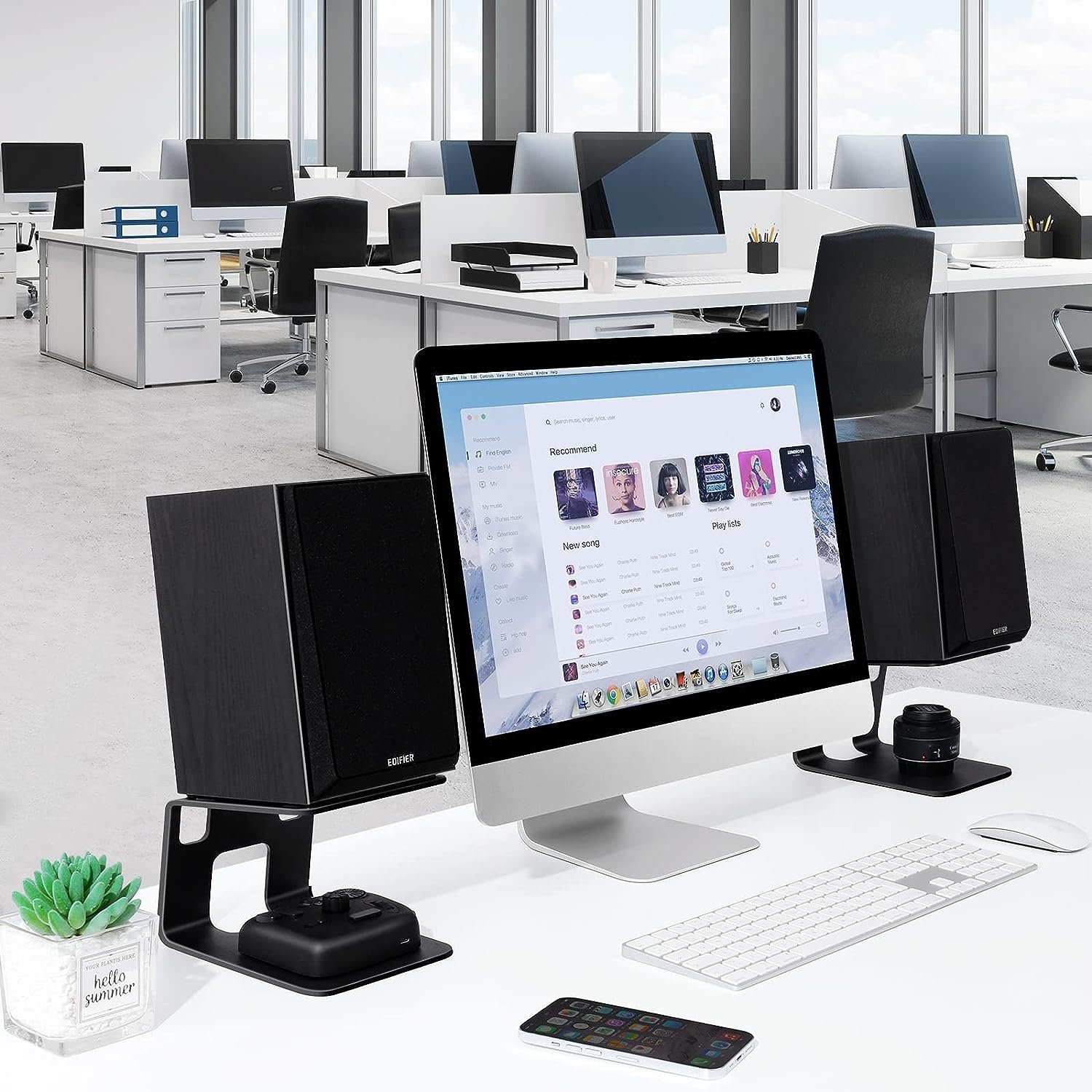 Desk Audio Stand for Bookshelf, Laptop Speaker Studio Monitor Riser