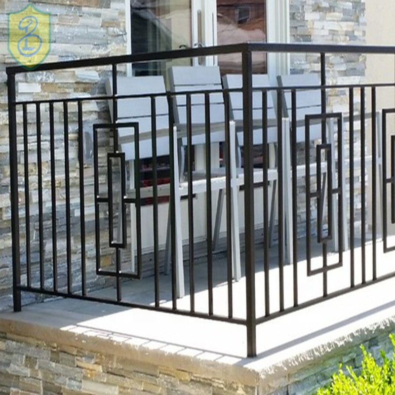 Custom crafted iron guardrail welded balcony balustrade