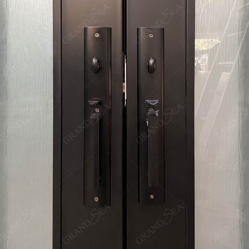 Australian Project Smart Simple Design Entrance Double Swing Glass Front Main Wrought Iron Door For Home
