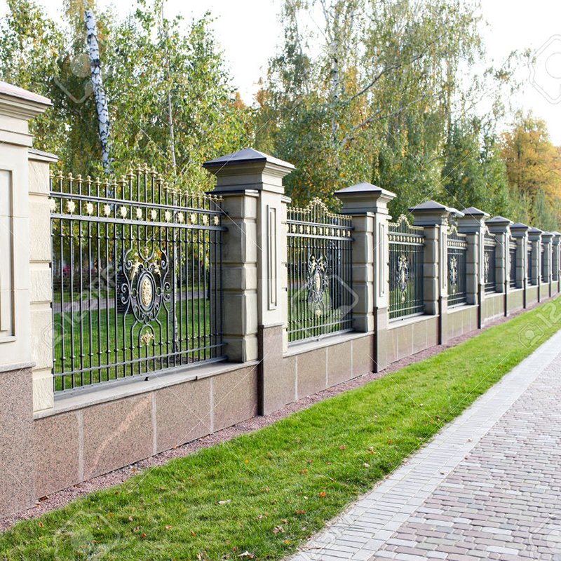 newest modern wrought iron garden border fence