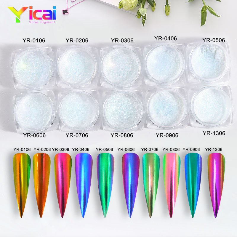 Transparent Aurora Chameleon Pigment Clear Chrome Effect Nail Art Magic Mirror Color Shift Eyeshadow Makeup Powder