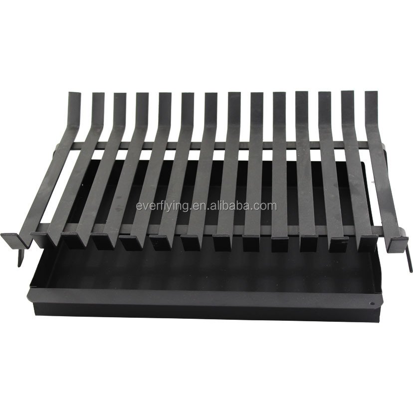 Fireplace Grates Firewood Log Holder Rack Wrought Cast Iron Grill With Ashtray