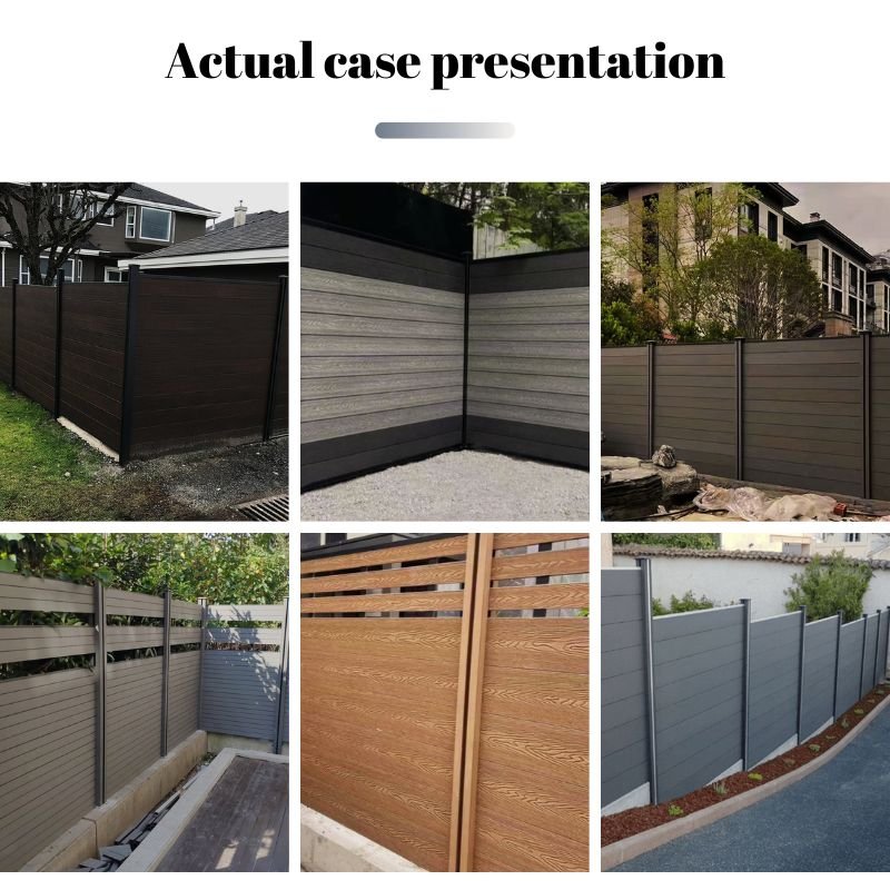 linyuanwai new design co-extrusion wpc fence customization garden fence fence panels outdoor