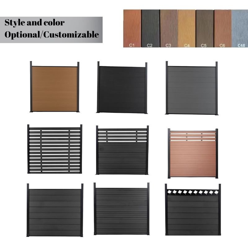 linyuanwai new design co-extrusion wpc fence customization garden fence fence panels outdoor
