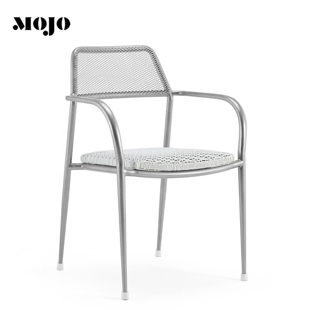 Industrial restaurant cafe chairs and coffee tables outside metal steel frame restaurant chairs