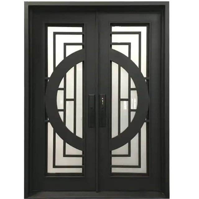 Entry door spray steel entry door security exterior wrought iron door