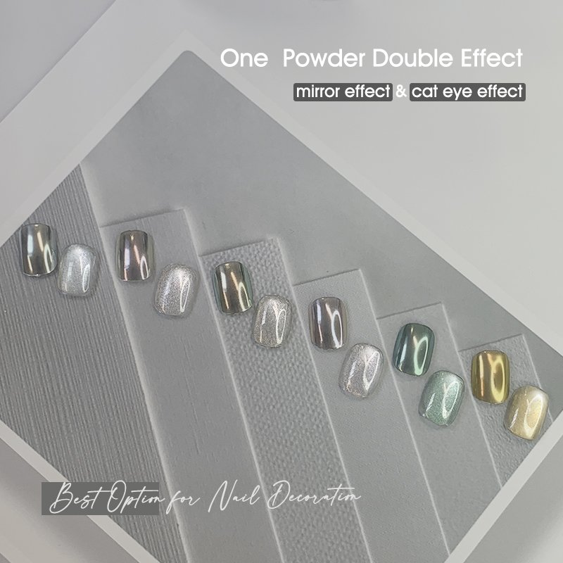 2 in 1 Cat Eye Chrome Magnet Powder DIY Nail Powder Magnet Chrome Nail Art powder