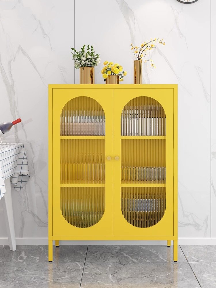 hot sale metal home furniture living room glass door display cabinet