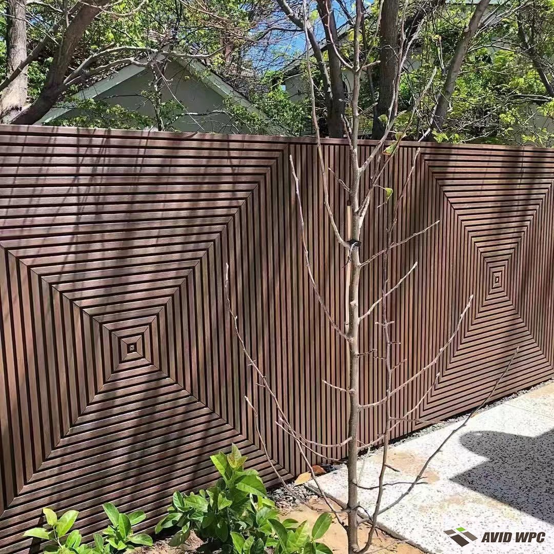 Plastic Siding Fluted Panels Pallet Outdoor Garden Decorative Design Moulding Wooden Film+ Iron Wood + HDPE +additives WPC