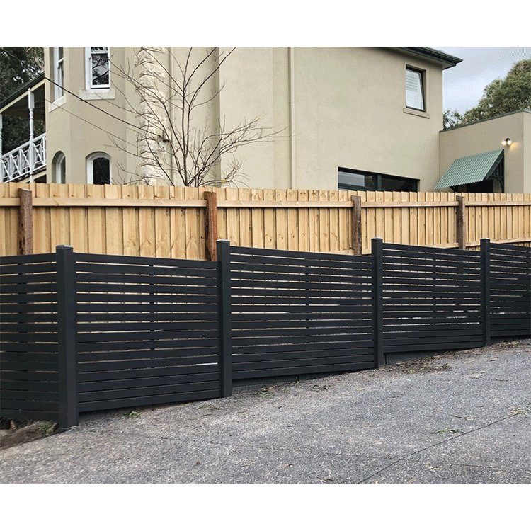 Black 8x8 Aluminum Louver Fence Panels Metal Customized Powder Coating Garden Fence Fencing, Trellis & Gates 2 Years 3D Modeling