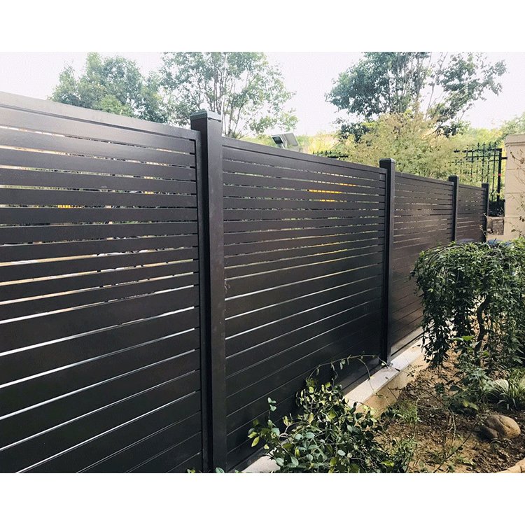 Black 8x8 Aluminum Louver Fence Panels Metal Customized Powder Coating Garden Fence Fencing, Trellis & Gates 2 Years 3D Modeling