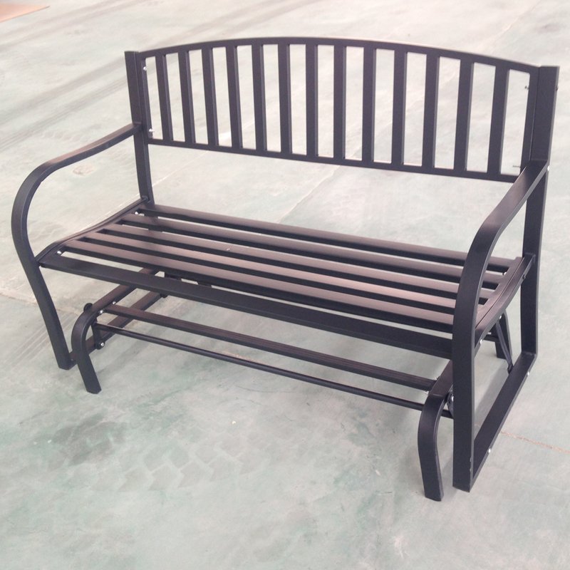 Modern Design Dreaming Glider Rocking Bench Powder Coating Steel Slats Aluminum Frame Outdoor Garden Furniture for Park Use