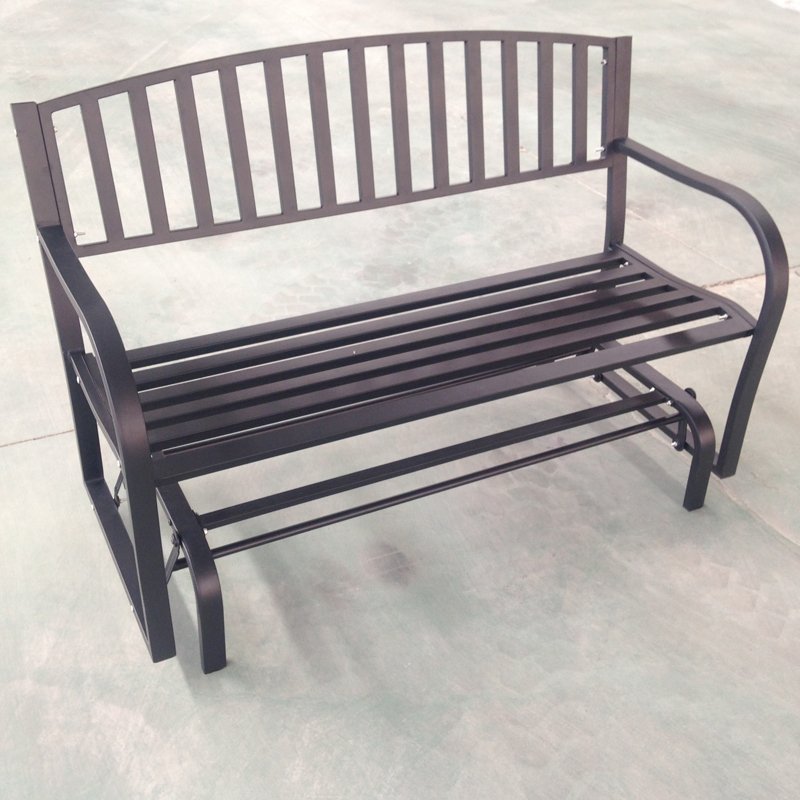 Modern Design Dreaming Glider Rocking Bench Powder Coating Steel Slats Aluminum Frame Outdoor Garden Furniture for Park Use