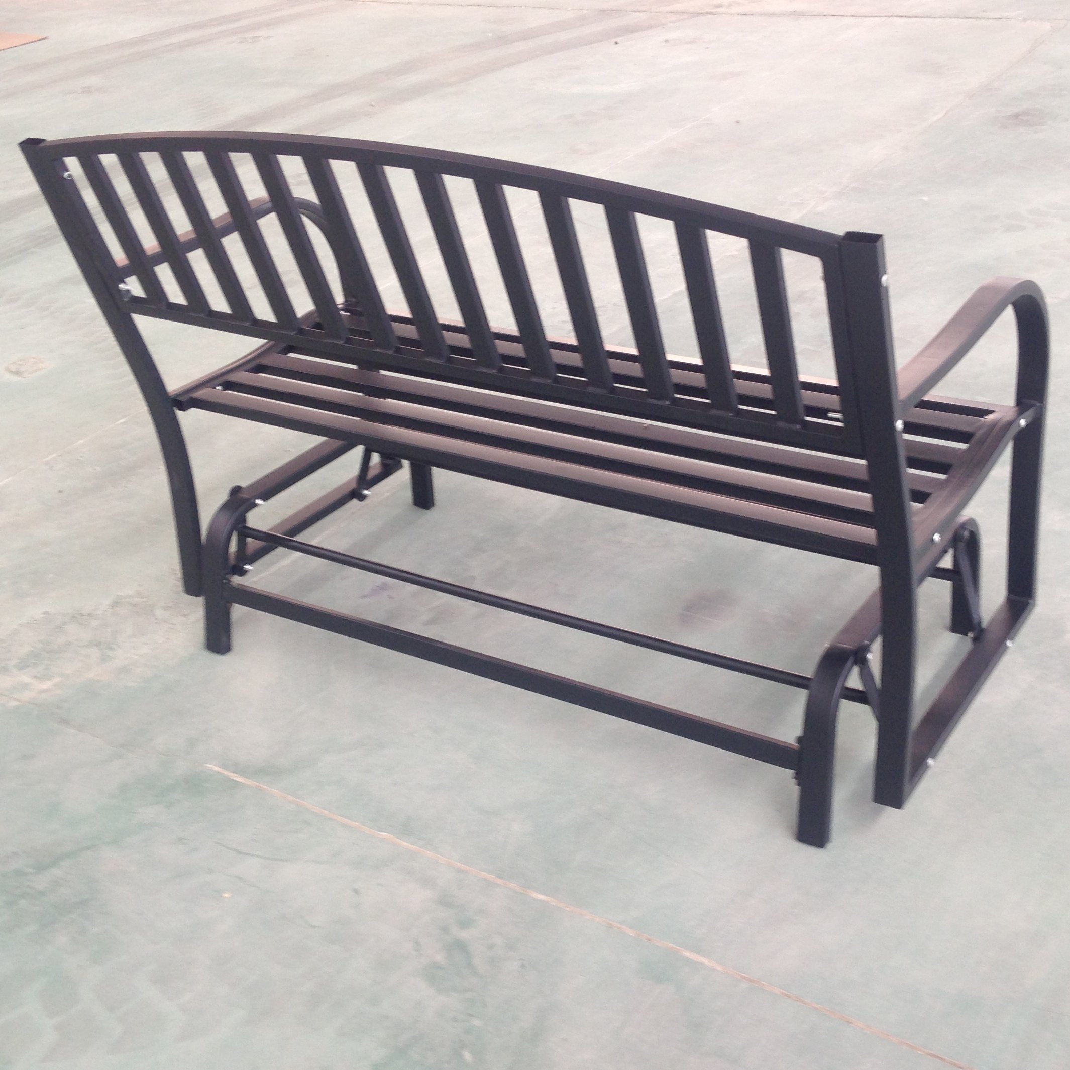 Modern Design Dreaming Glider Rocking Bench Powder Coating Steel Slats Aluminum Frame Outdoor Garden Furniture for Park Use