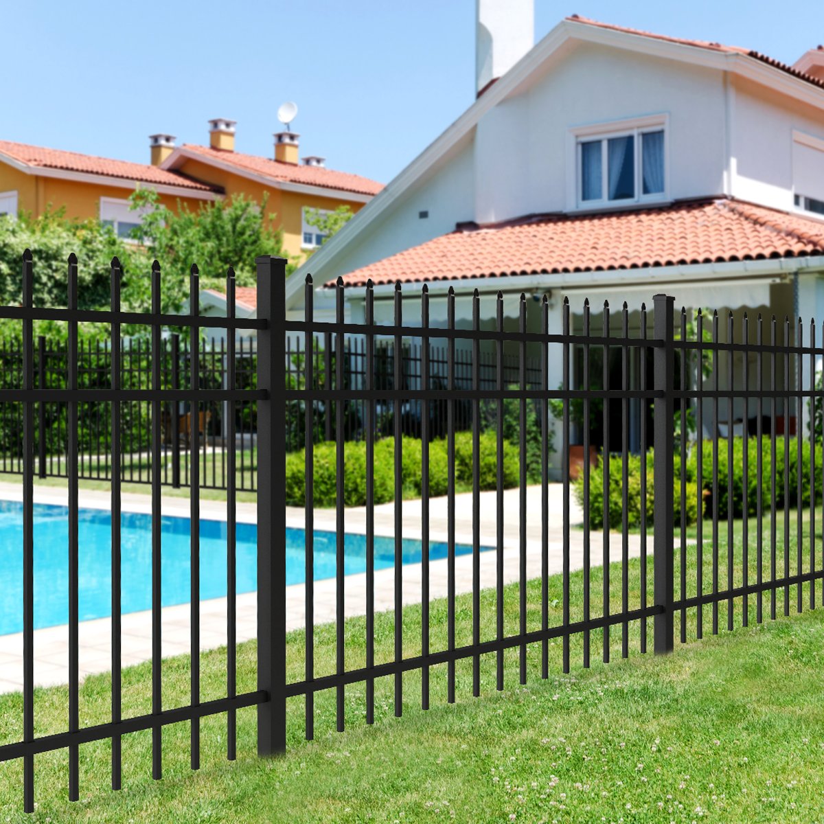 Aluminum Iron Steel Pool Fence Powder Coating For Pool System