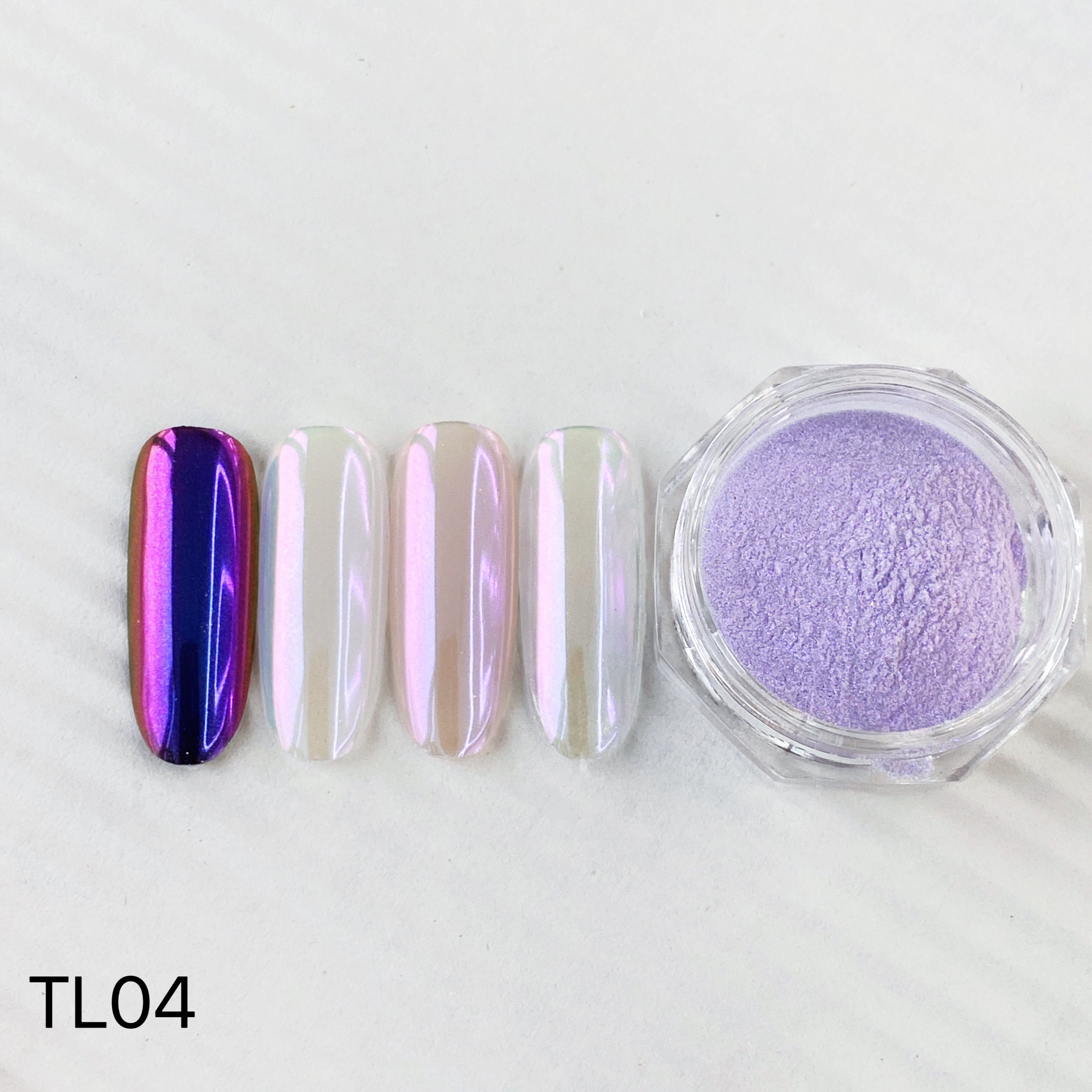 Aurora Chrome Nail Pigment Powder Metallic Mirror Effect Iridescent Mermaid Pearl Chrome Powder