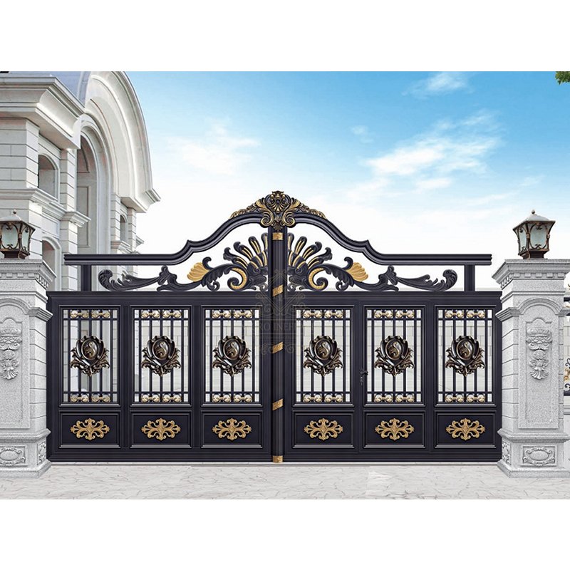 China High Quality Supplier Customized Wrought Iron Steel Aluminum Front House Automatic Gate For Villa