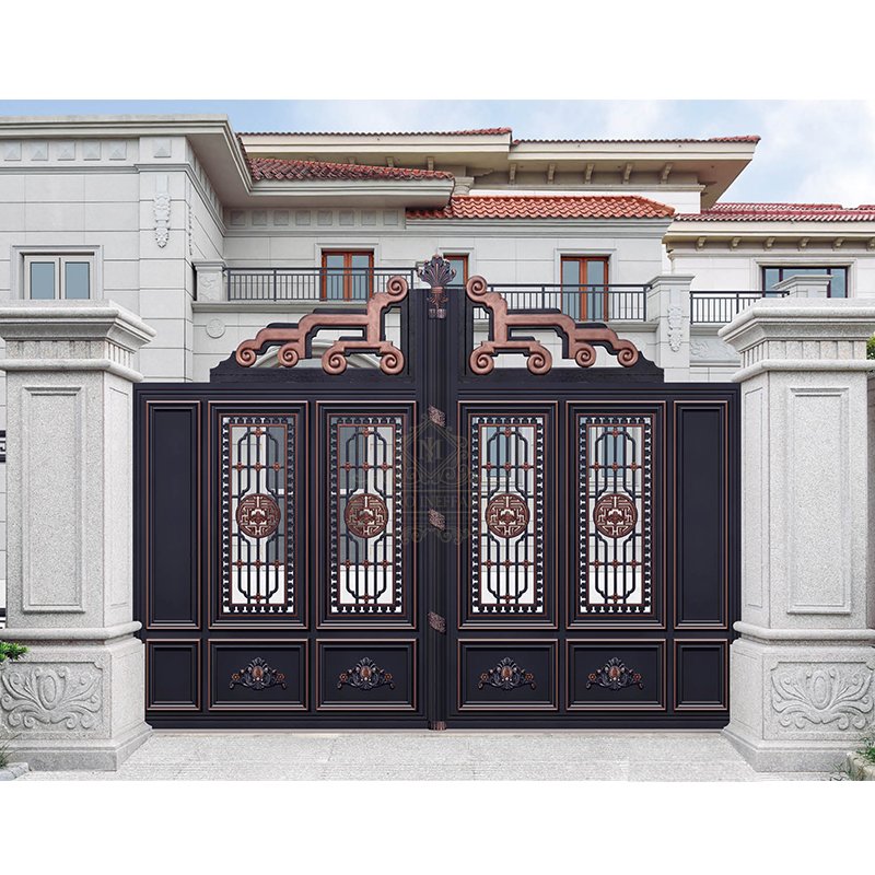 China High Quality Supplier Customized Wrought Iron Steel Aluminum Front House Automatic Gate For Villa