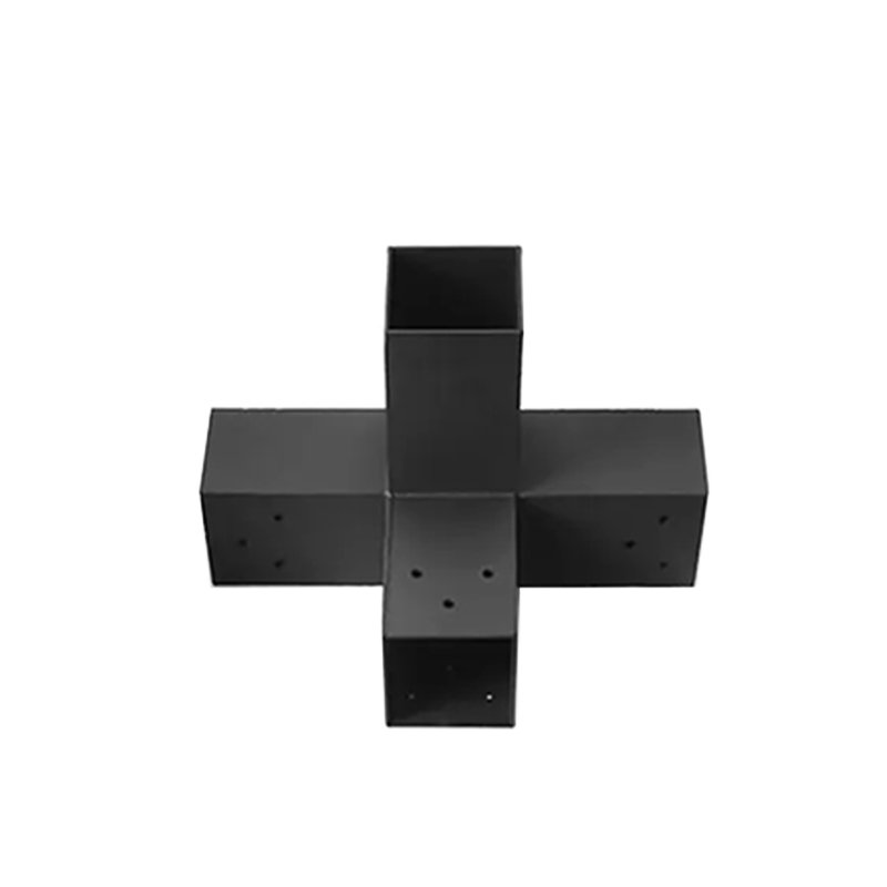 4-arm Post Bracket for 4*4 6*6 Wood Posts 4-Way Pergolas Corner Extension Brackets with Black Powder Coated