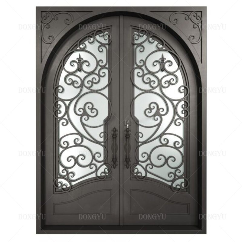 Saudi Arabia reinforced steel thermal insulation with foam one and half front main wrought iron door for house villa