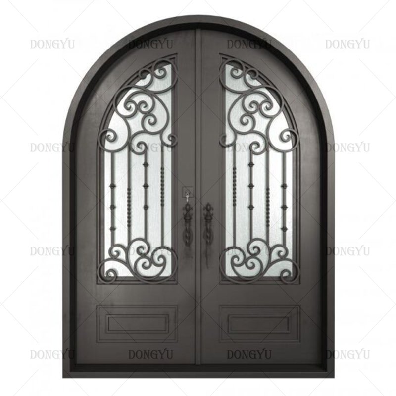 Saudi Arabia reinforced steel thermal insulation with foam one and half front main wrought iron door for house villa