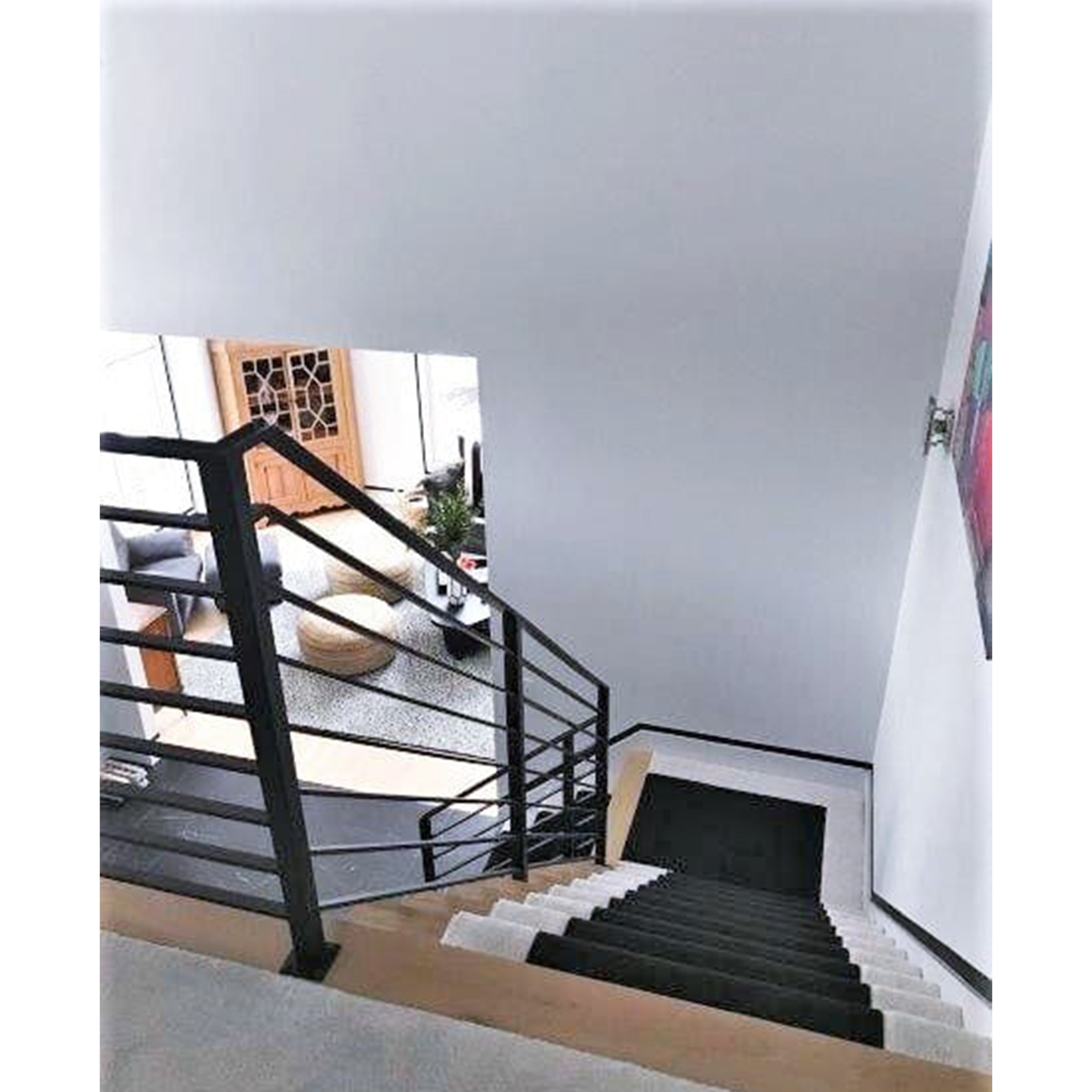 Wholesale Railing Cast Wrought Iron Balcony fence Indoors stairs black powder coated Rod Bar Railings
