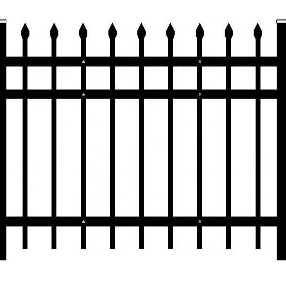 Home Garden Powder Coated Top Spear Metal Tubular Black Aluminum Fence Panels