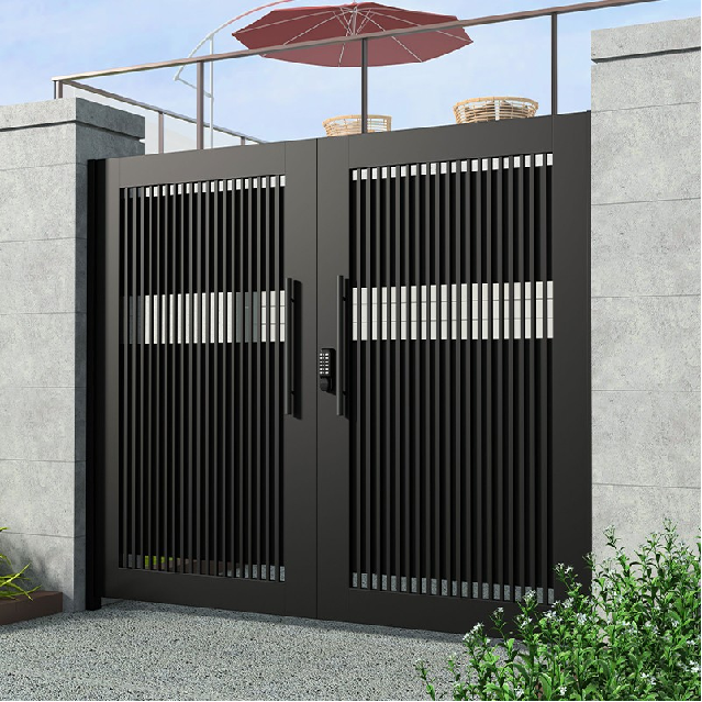 White curved sliding gate design grill for home retractable driveway gate telescopic sliding design curved gate