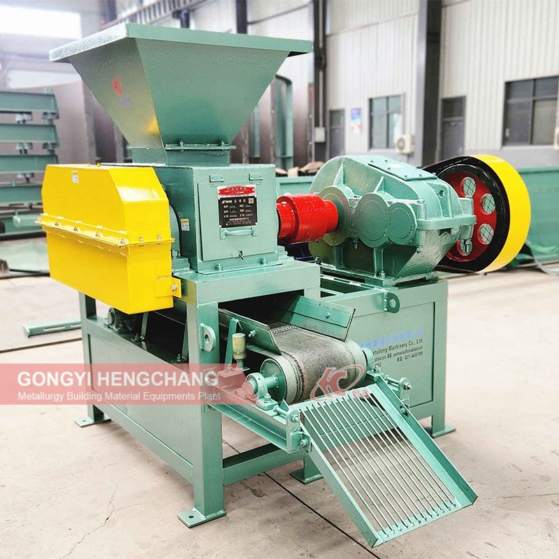 small scale ball press machine iron powder carbon black pillow shape charcoal briquette briquetting machine production line