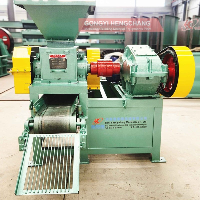 small scale ball press machine iron powder carbon black pillow shape charcoal briquette briquetting machine production line