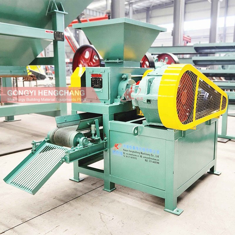 small scale ball press machine iron powder carbon black pillow shape charcoal briquette briquetting machine production line