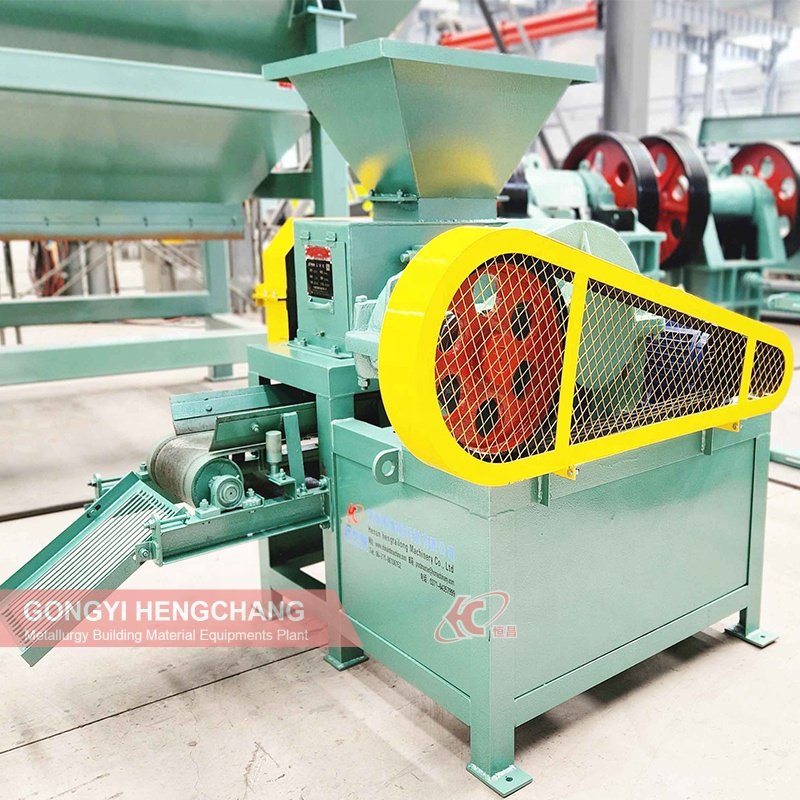 small scale ball press machine iron powder carbon black pillow shape charcoal briquette briquetting machine production line