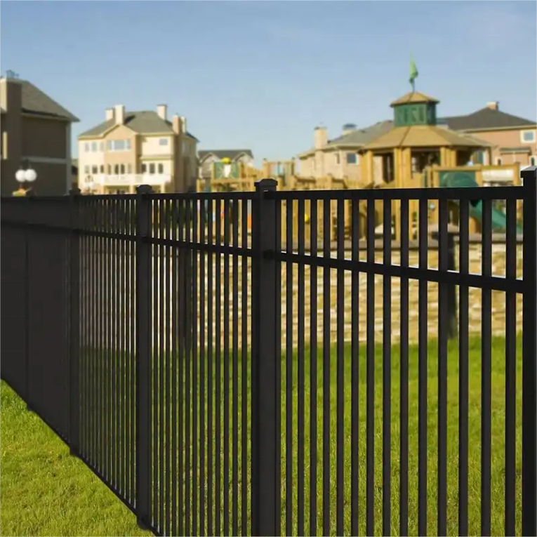 Outdoor metal easily assembled black wrought iron fence