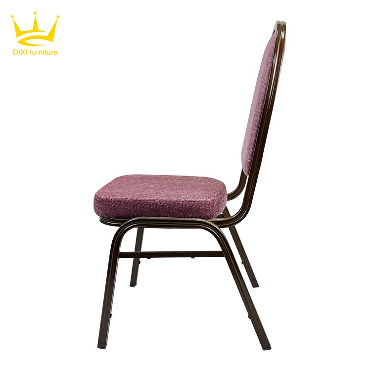 Wholesale Cheap Stackable Oval Back Banquet Chair Rental Gold Metal Iron Steel Wedding Banquet Hotel Chairs