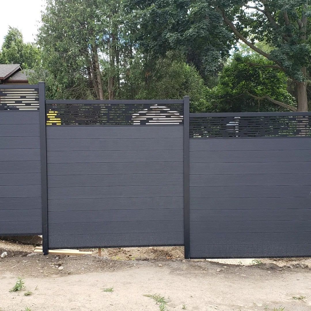 European-Style Post No Dig Horizontal Slat WPC Fence Panels Aluminum Plastic Garden Fence Iron Eco-Friendly Security Pool