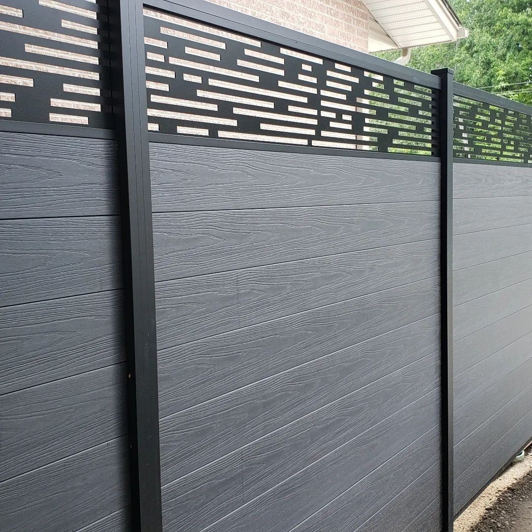 European-Style Post No Dig Horizontal Slat WPC Fence Panels Aluminum Plastic Garden Fence Iron Eco-Friendly Security Pool