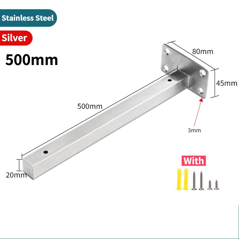 ZuogangStainless steel bracket support frame one-word load-bearing thickened laminate support triangle bracket wall storage rack