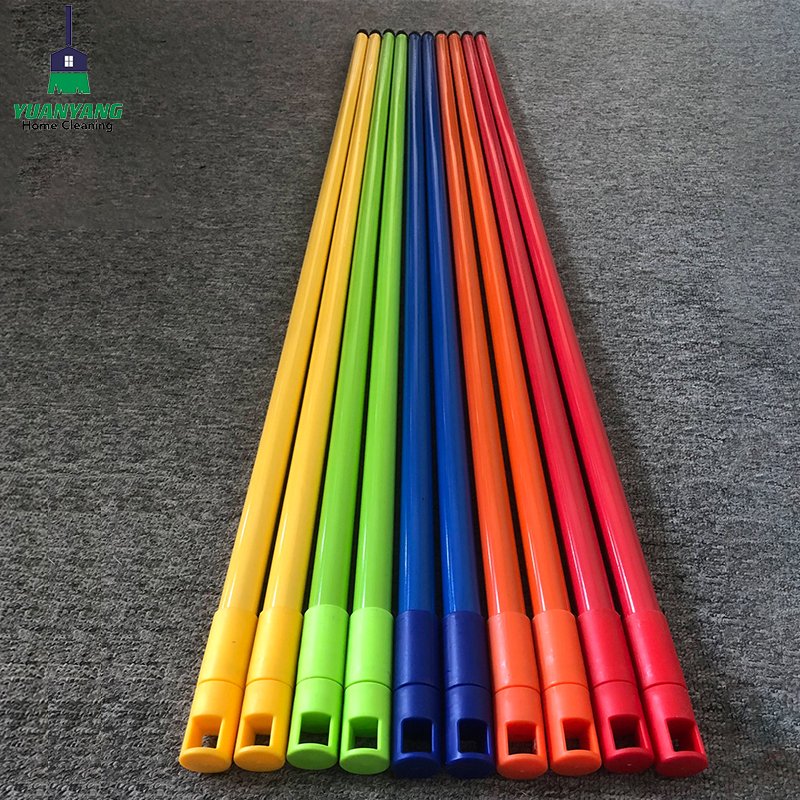 Heavy Duty Powder Painted Round Metal Stick For Brush And Mop Pole With Soft Bristled Solid Telescope Handle Broom