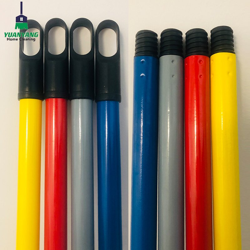 Heavy Duty Powder Painted Round Metal Stick For Brush And Mop Pole With Soft Bristled Solid Telescope Handle Broom