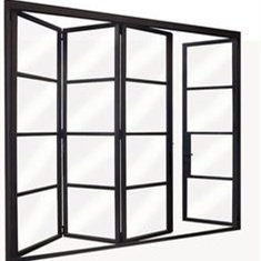Black Steel Crittal double glazed tempered glass matte black iron french Steel window